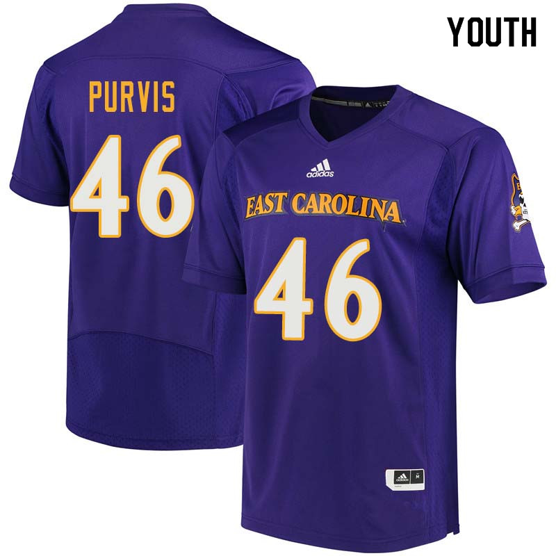 Youth #46 Chance Purvis East Carolina Pirates College Football Jerseys Sale-Purple